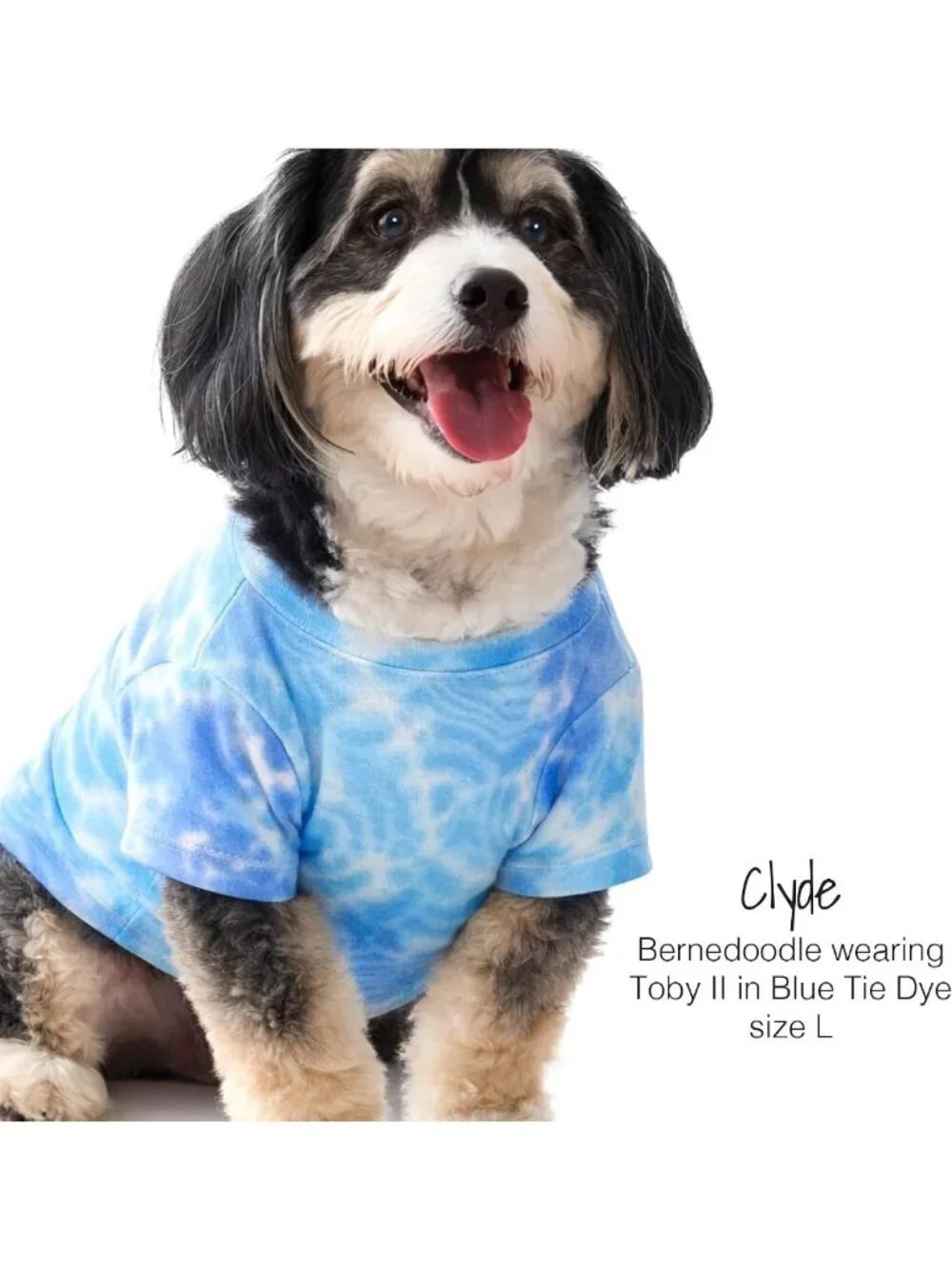 Organic Cotton Dog T-Shirts 3 Pack - Short Sleeve Blue Tie Dye for Small to